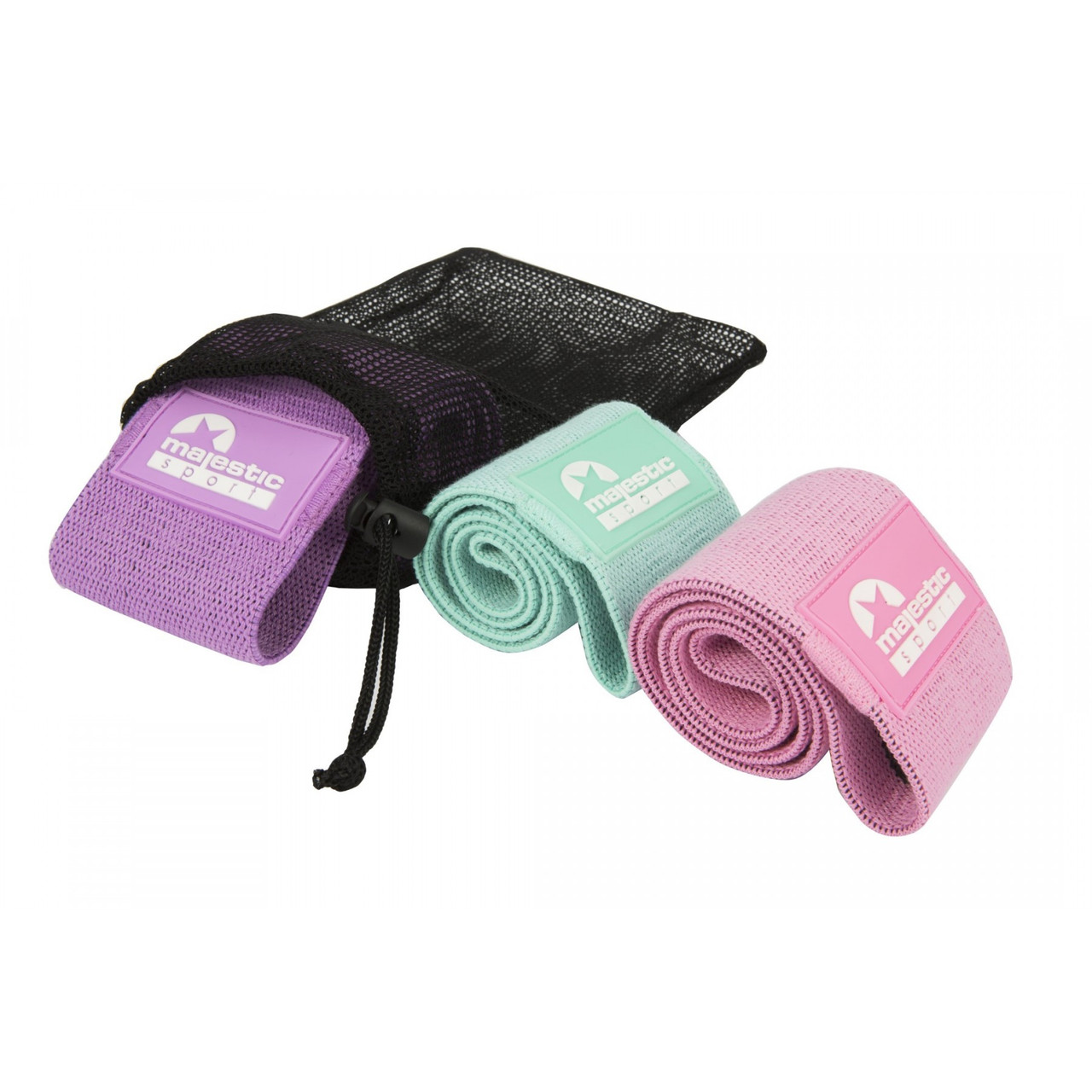Гумки для фітнесу з тканини Majestic Sport Hip Band набір 3 шт 13-37 кг M-HB-4503 Poland