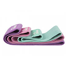 Гумки для фітнесу з тканини Majestic Sport Hip Band набір 3 шт 13-37 кг M-HB-4503 Poland, фото 5