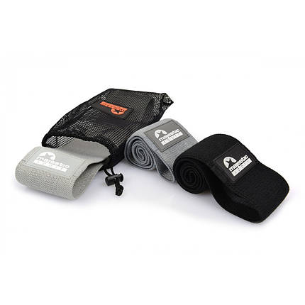 Гумки для фітнесу з тканини Majestic Sport Hip Band набір 3 шт 13-37 кг M-HB-4504 Poland, фото 1