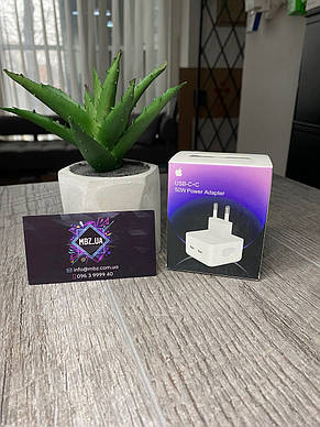 Блок USB-C+C 50W для iPhone, швидка зарядка Power Adapter, фото 1