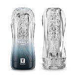 Мастурбатор чоловічий прозорий силіконовий багаторазовий. Маструбатор чашка (чорний), фото 2