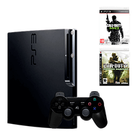 Набір Консоль Sony PlayStation 3 Slim 320GB Black Б/У Хороший + Гра Call of Duty Modern Warfare 3 Англ Версія + Modern Warfare 4