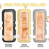 Мастурбатор чоловічий силіконовий багаторазовий. Маструбатор чашка. Імітація вагінального сексу, фото 5