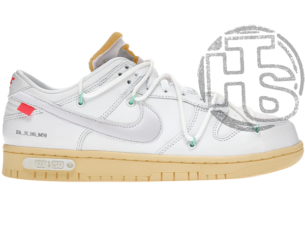 Nike Dunk Low Off White Lot 1 White Yellow DM1602 127 High Top Store 981705706