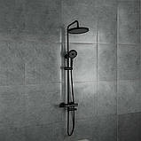 Душова система з термостатом GAPPO G2403-56, вилив - перемикач на лійку 3 режими, чорний/хром, фото 2
