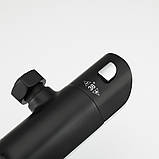 Душова система з термостатом GAPPO G2403-56, вилив - перемикач на лійку 3 режими, чорний/хром, фото 4