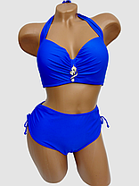 ОПТ Купальник на великі груди Sisianna 8667-1 синій 48-56 на 52 54 56 58 60 укр розмір, фото 5