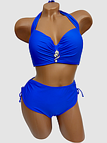 ОПТ Купальник на великі груди Sisianna 8667-1 синій 48-56 на 52 54 56 58 60 укр розмір, фото 3