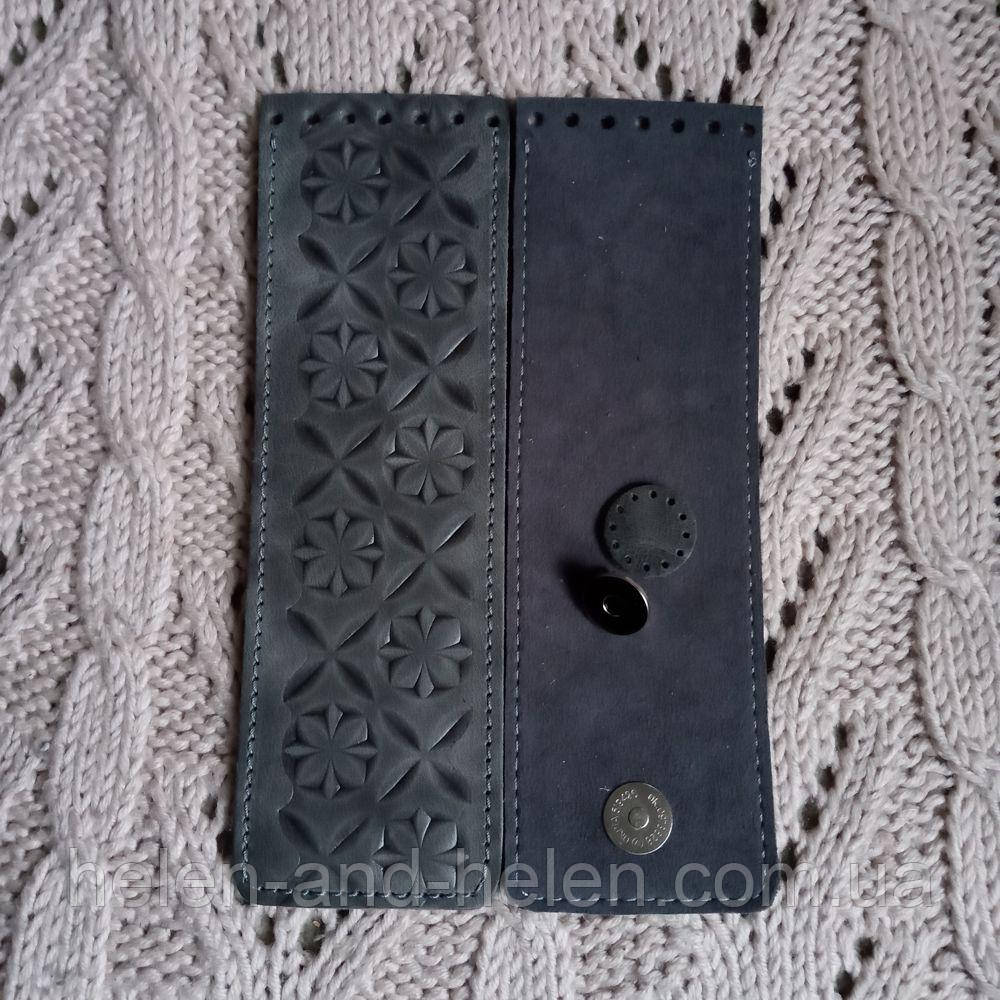 Клапан вузький із тисненням "орнамент". Сірий колір, фото 1