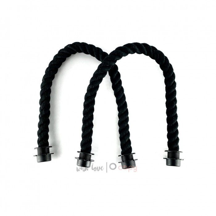Ручки канати короткі 45 см для сумки-конструктор, чорні, фото 1