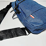 Сумка-слінг через плече синя, фото 4