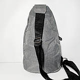 Сумка-слінг через плече сіра, фото 2