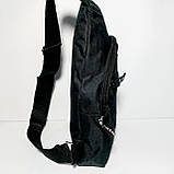 Сумка-слінг через плече чорна текстильна, фото 3