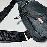Сумка-слінг через плече чорна текстильна, фото 4