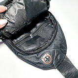 Сумка-слінг через плече чорна текстильна, фото 5