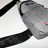 Сумка-слінг через плече сіра, фото 4