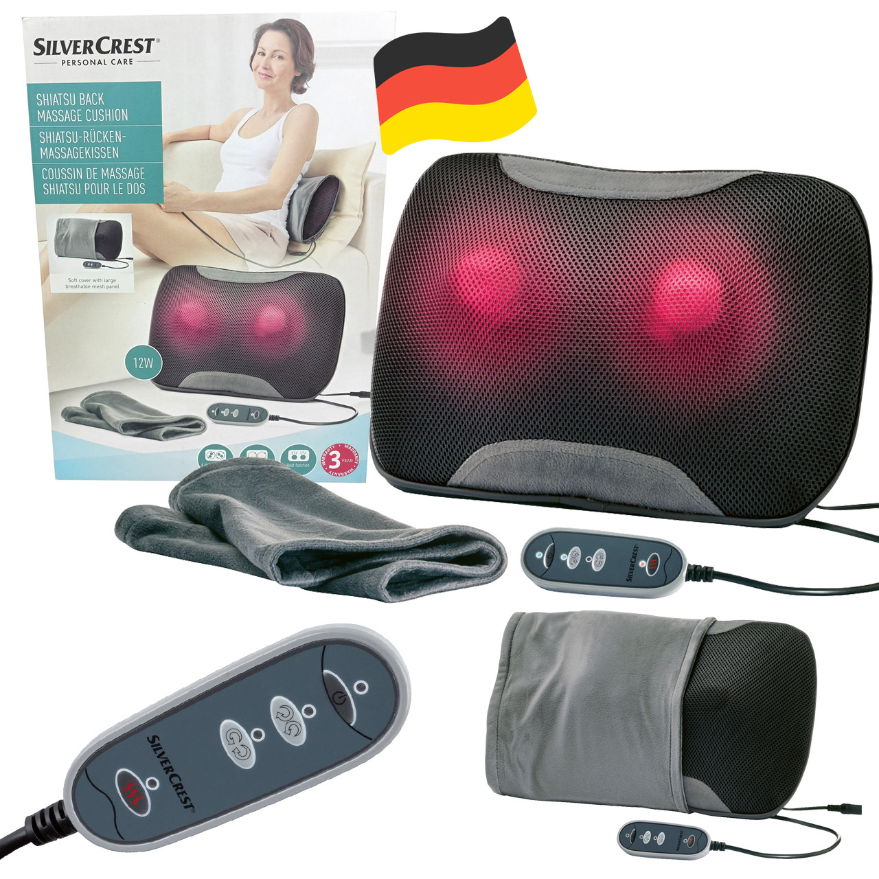 Масажна подушка Шиацу SilverCrest SSNR 12 B2 для спини та шиї (Німеччина), фото 1