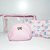 Косметички набір 3в1 метелики рожевий