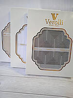 Скатерть тефлоновая водоотталкивающая прямоугольная 160 на 220см Verolli Турция бежевая, белая, графит Ромб