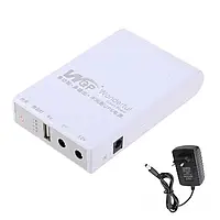 Mini UPS WGP, Powerbank на 10400Mah, Виходи USB, DC 9V, 12V. ДБЖ для роутерів + БЛОК ЖИВЛЕННЯ Білий