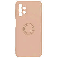 Чохол TPU Candy Ring Full Camera для Samsung Galaxy A52 4G / A52 5G / A52s Чорний / Black, Кільце-тримач Рожевий / Pink Sand