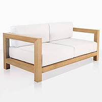 Сучасний прямий диван м'який Фоксон нерозкладний у стилі мінімалізм із масиву натурального дерева ясена