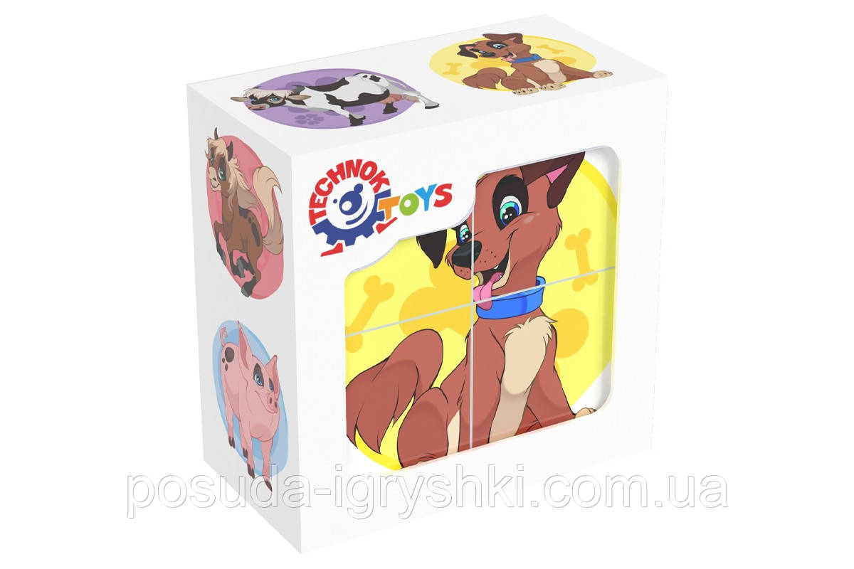 Іграшка кубики "Свійські тварини ТехноК", арт. 1837, фото 1