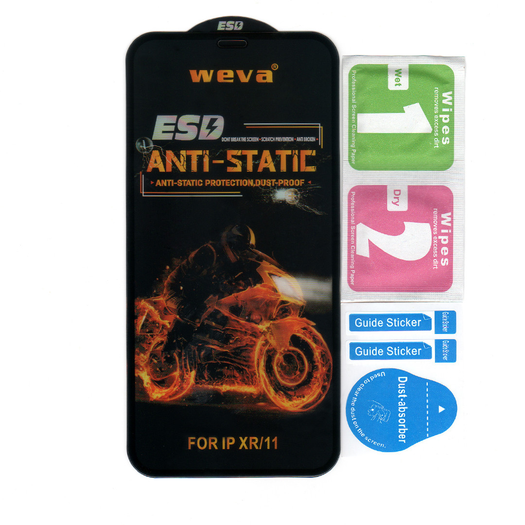 Захисне скло ESD для Apple iPhone XR | Full Glue | Anti-static