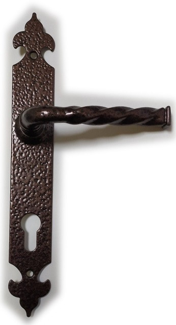 Дверная ручка под ковку Коричневая на планке 85mm EX101 Imperial Ручки для входных и калиточных дверей и ворот - фото 1 - id-p1755911300