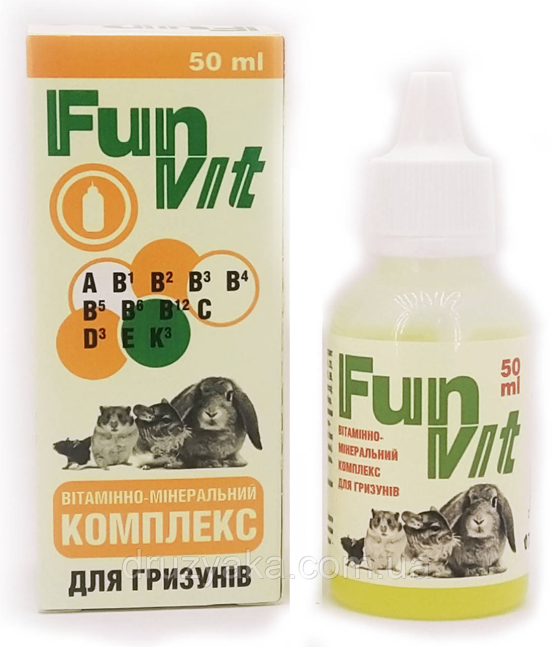 Вітамінно-мінеральний комплекс FUNVIT  для гризунів, 50мл