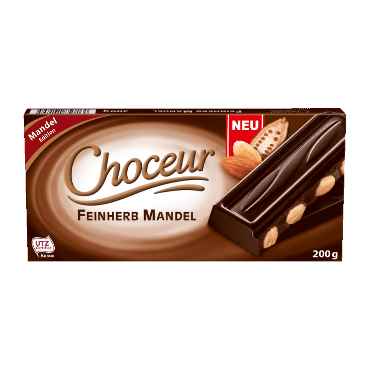 Шоколад чорний із мигдалем Choceur Feinherb Mandel Німеччина 200 г
