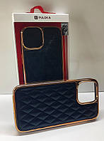 Leather case iPhone 14 / шкіряний чохол айфон/ Кожаный чехол айфон / Puloka Exlusive Black