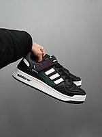 Чоловічі кросівки Adidas Forum Low Core Black Cloud White Reflective GY0752