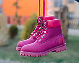 Жіночі черевики Timberland Classic Boots Rose Fuchsia (с мехом) ALL03967, фото 2