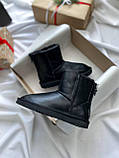 Жіночі угги UGG Classic Mini Zip Boot Black (c мехом) 10314, фото 3