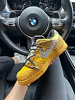 Женские кроссовки Nike Dunk Low x Off White Lot 13 of 50 Yellow Metallic ALL09198