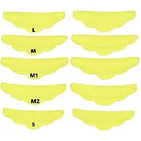 Бигуди для ламинирования и завивки ресниц цвет желтый, 5 пар (размеры S, M, L, M1, M2)