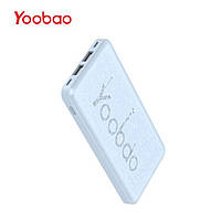 Повербанк Yoobao KJ03 портативная батарея (10000mAh, 2USB/1Type-C, microUSB, Lightning, 2.1А) - Голубой