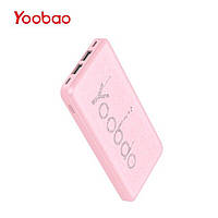 Повербанк Yoobao KJ03 портативная батарея (10000mAh, 2USB/1Type-C, microUSB, Lightning, 2.1А) - Розовый