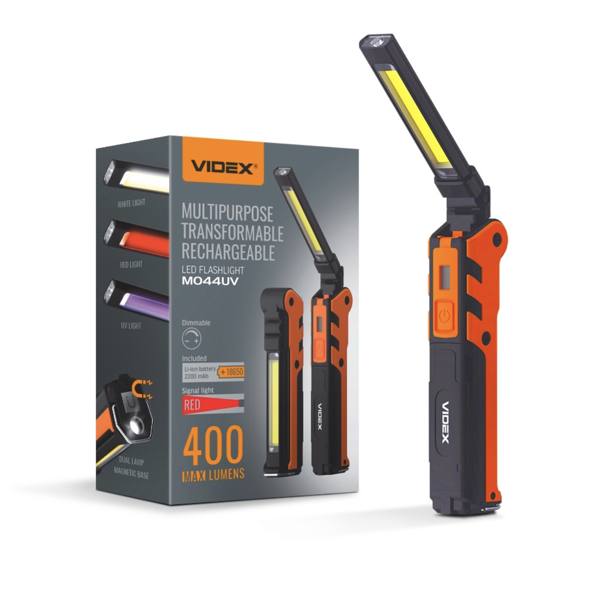 Портативний багатофункціональний ліхтарик VIDEX VLF-M044UV 400Lm 4000K, фото 1