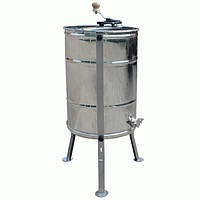 Медогонка на 3 рамки неповоротна, нержавіюча сталь AISI 304, ремінна, на підставці