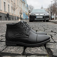 Чорні зимові черевики зі шнурівкою і замком 41 - 44 розмір