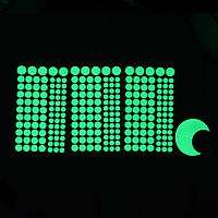 Светящиеся флуоресцентные круглые наклейки SV на любую поверхность 252 кругов + месяц для декора (sv0549-1)