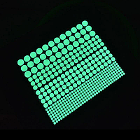 Светящиеся флуоресцентные круглые наклейки SV на любую поверхность 407 шт для декора (sv0549)