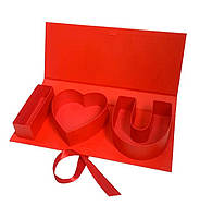 Подарочная коробка "I love you", 45.6*19.5*6.8 см., цвет - красный