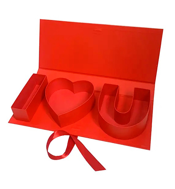 Подарункова коробка "I love you", 45.6*19.5*6.8 см., колір - червоний