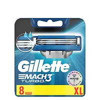 Gillette Mach3 Turbo 8 шт. Сменные кассеты (лезвия) New