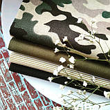 Тканина бавовна для рукоділля камуфляж чорно-кавово-зелений, фото 3