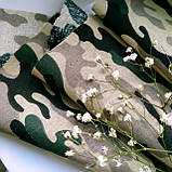 Тканина бавовна для рукоділля камуфляж чорно-кавово-зелений, фото 2