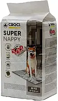 Одноразові пелюшки для собак з принтом газети Croci Super Nappy (Кроки)